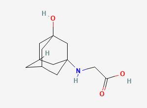 Two-dimensional chemical structure of 3-Hydroxy-1-adamantyl-D-glycine, CAS 1032564-18-3