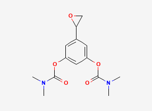 Two-dimensional chemical structure of [3-(dimethylcarbamoyloxy)-5-(oxiran-2-yl)phenyl] N,N-dimethylcarbamate