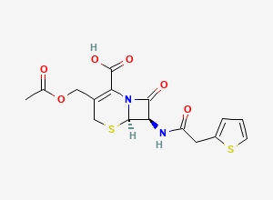 Two-dimensional chemical structure of Cefalotin, CAS 153-61-7
