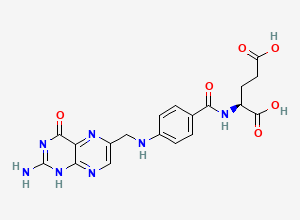 Two-dimensional chemical structure of Folinic acid Impurity C/ Levofolinate EP Impurity C, CAS 59-30-3