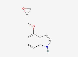 Two-dimensional chemical structure of 4-(Oxiran-2-ylmethoxy)-1H-indole, CAS 35308-87-3