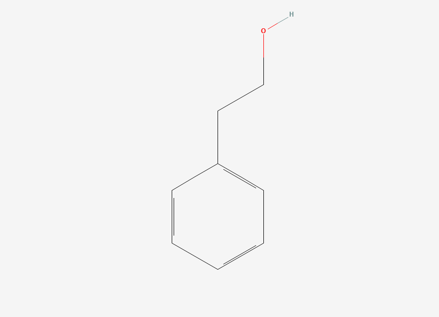 Two-dimensional chemical structure of 2-Phenylethanol, CAS 60-12-8