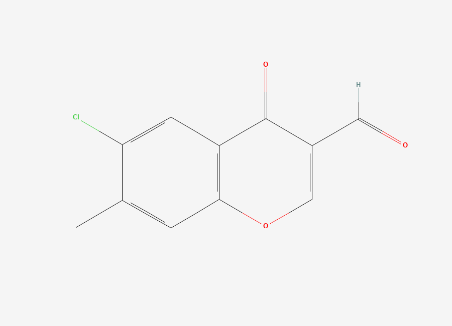 Two-dimensional chemical structure of 6-Chloro-3-formyl-7-methylchromone