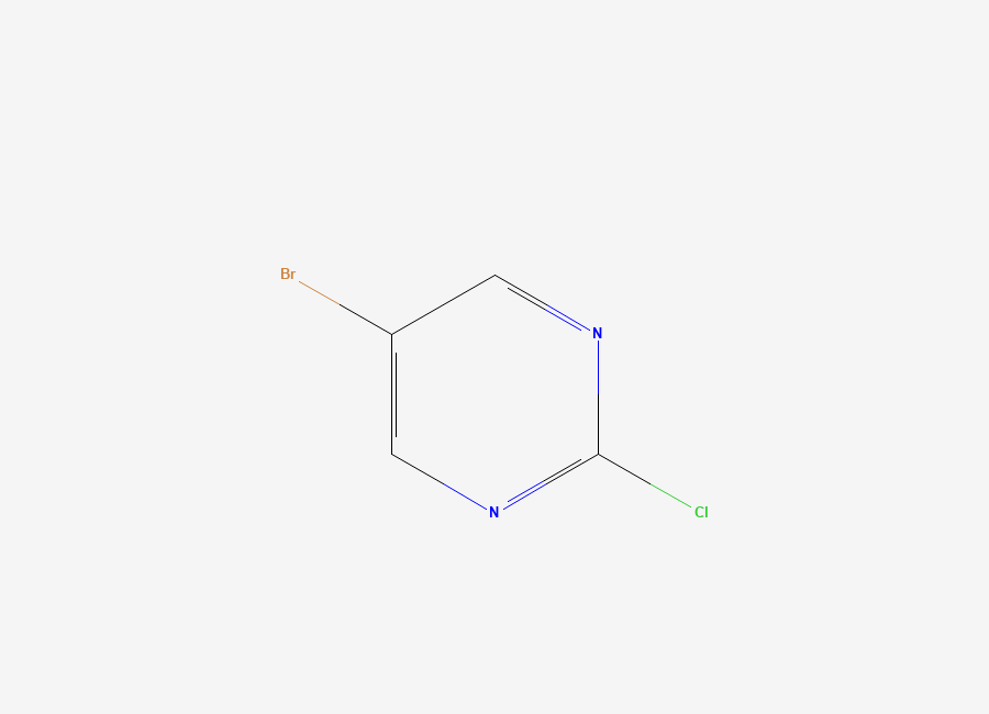 Two-dimensional chemical structure of 5-Bromo-2-chloropyrimidine, CAS 32779-36-5