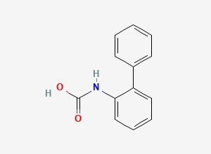 Two-dimensional chemical structure of [1,1'-biphenyl]-2-ylcarbamic acid, CAS 50443-60-2