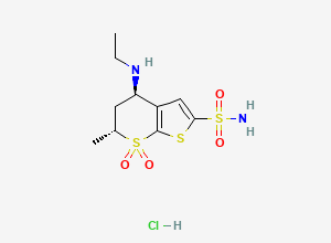 Two-dimensional chemical structure of Dorzolamide EP Impurity A / Dorzolamide Related Compound A / ent-Dorzolamide HCl (HCl salt ), CAS 122028-36-8