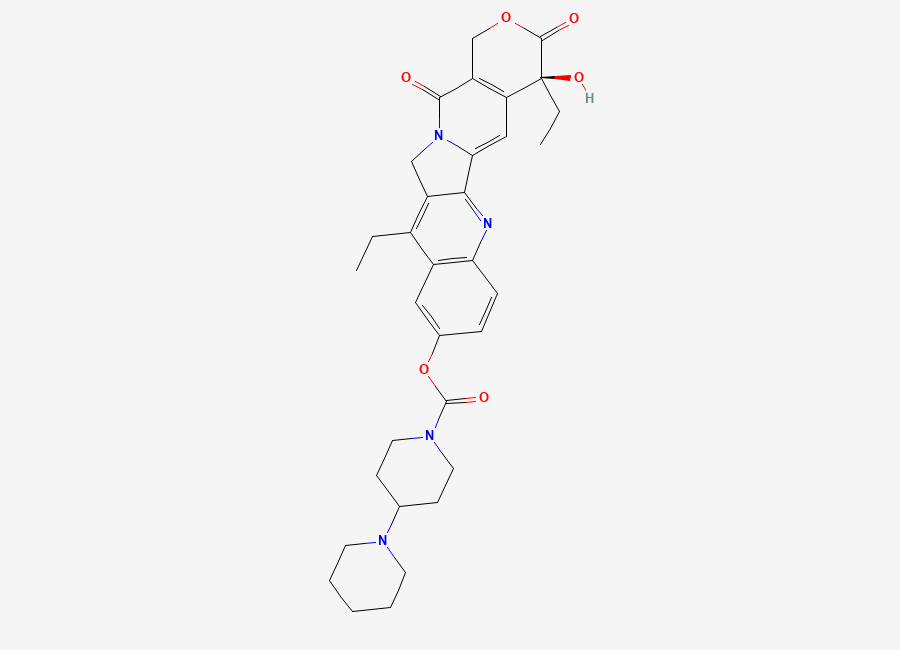 Two-dimensional chemical structure of Irinotecan, CAS 97682-44-5