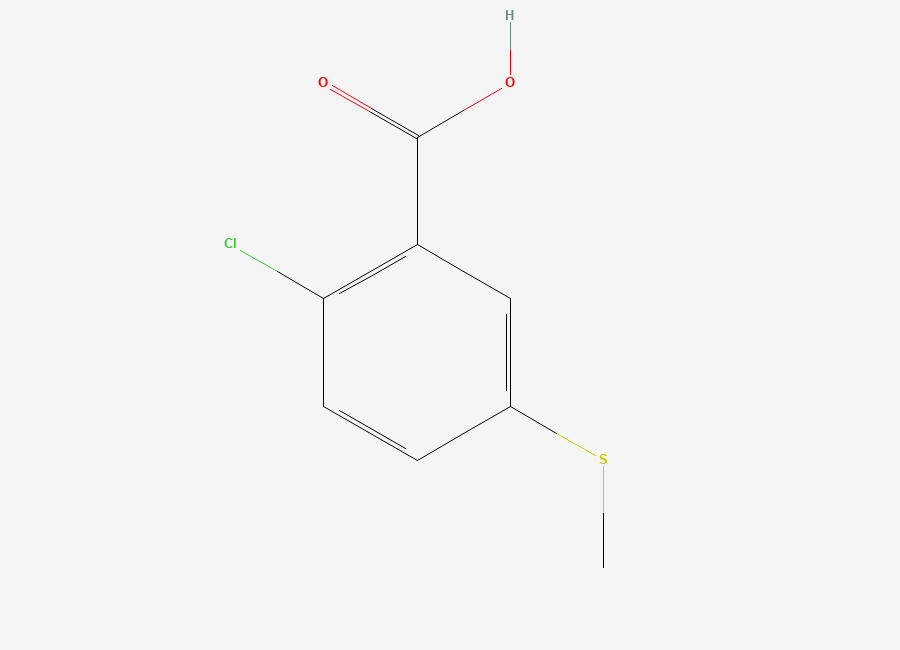Two-dimensional chemical structure of 2-Chloro-5-(methylsulfanyl)benzoic acid