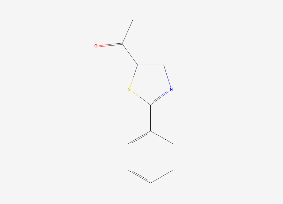 Two-dimensional chemical structure of 1-(2-Phenyl-1,3-thiazol-5-yl)ethan-1-one