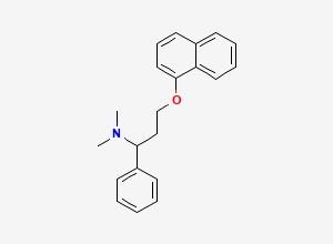 Two-dimensional chemical structure of N,N-Dimethyl-alpha-(2-(1-naphthalenyloxy)ethyl)benzenemethanamine