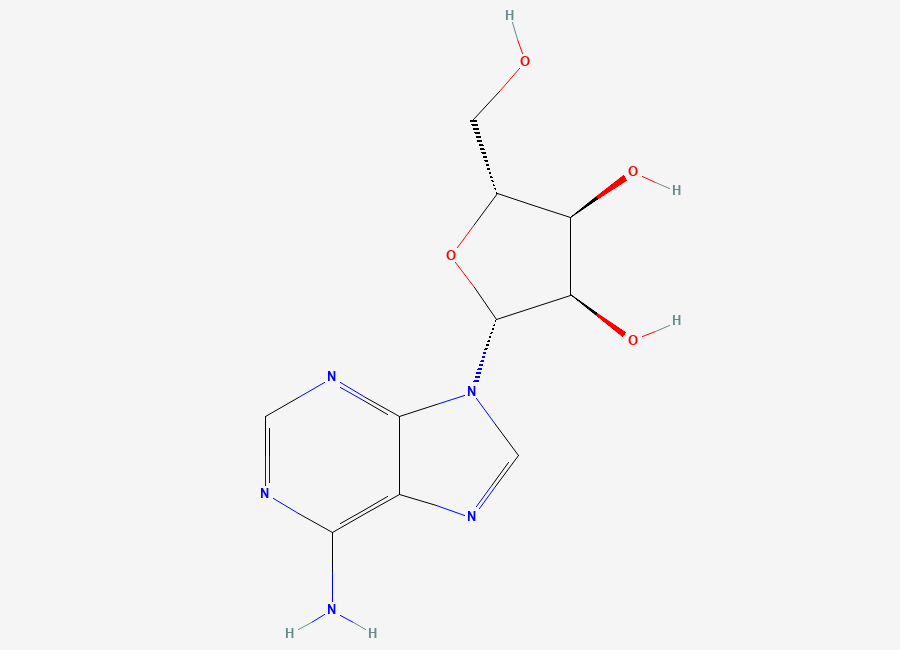 Two-dimensional chemical structure of Adenosine, CAS 58-61-7