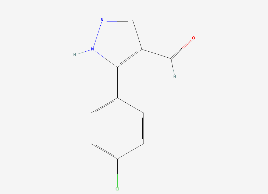 Two-dimensional chemical structure of 3-(4-Chlorophenyl)-1H-pyrazole-4-carbaldehyde