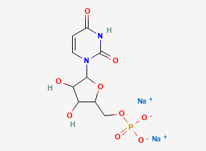 Two-dimensional chemical structure of [5-(2,4-Dioxo(1,3-dihydropyrimidinyl))-3,4-dihydroxyoxolan-2-yl]methyl dihydro gen phosphate, sodium salt, sodium salt