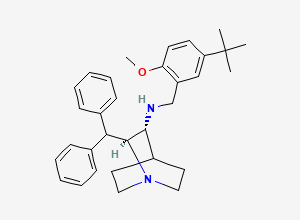 Two-dimensional chemical structure of (2R,3S)-2-benzhydryl-N-(5-tert-butyl-2 -methoxybenzyl) quinuclidin-3-amine