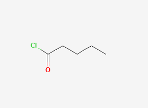 Two-dimensional chemical structure of N-valeryl chloride, CAS 638-29-9