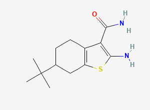 Two-dimensional chemical structure of 2-Amino-6-tert-butyl-4,5,6,7-tetrahydro-1-benzothiophene-3-carboxamide