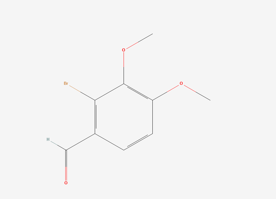 Two-dimensional chemical structure of 2-Bromo-3,4-dimethoxybenzaldehyde