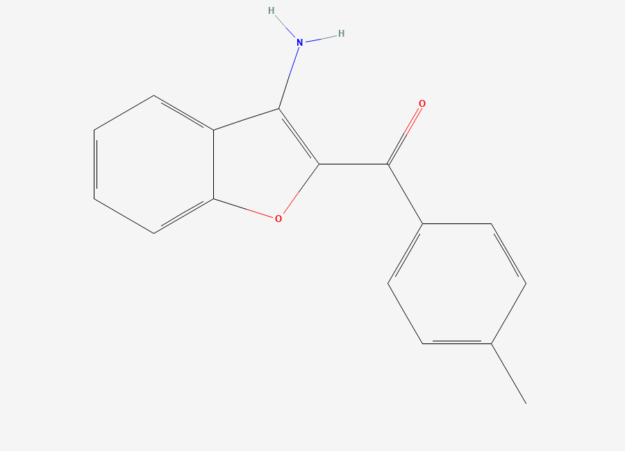 Two-dimensional chemical structure of (3-Amino-1-benzofuran-2-yl)(4-methylphenyl)methanone