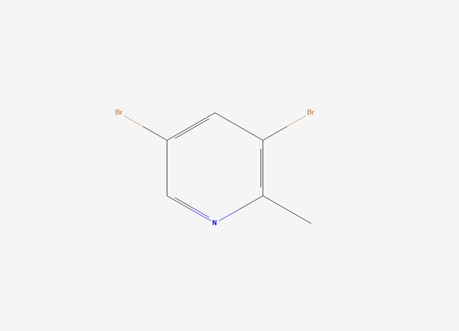 Two-dimensional chemical structure of 3,5-Dibromo-2-methylpyridine