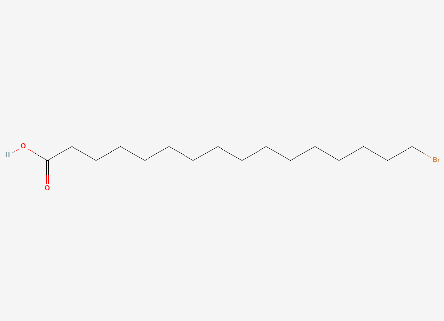 Two-dimensional chemical structure of 16-Bromohexadecanoic acid