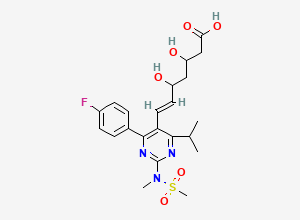 Two-dimensional chemical structure of 7-(4-(4-Fluorophenyl)-6-(1-methylethyl)-2-(methyl-methylsulfonyl-amino)-pyrimidin-5-yl)-3,5-dihydroxy-hept-6-enoic acid