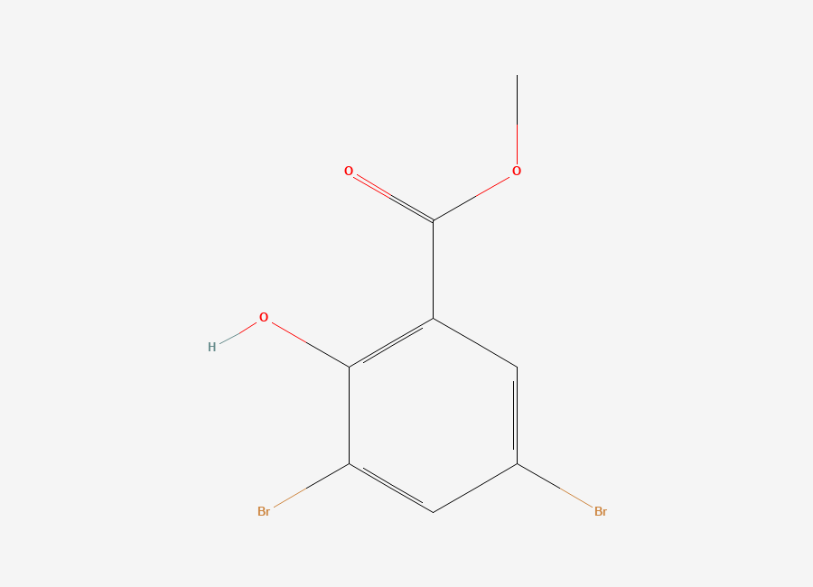 Two-dimensional chemical structure of Benzoic acid, 3,5-dibromo-2-hydroxy-, methyl ester