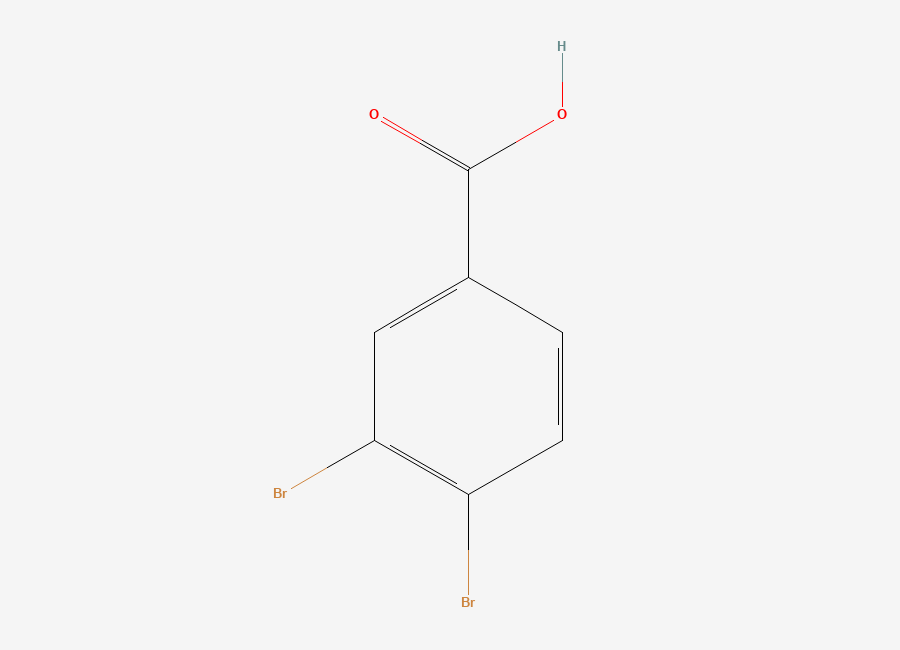 Two-dimensional chemical structure of 3,4-Dibromobenzoic acid