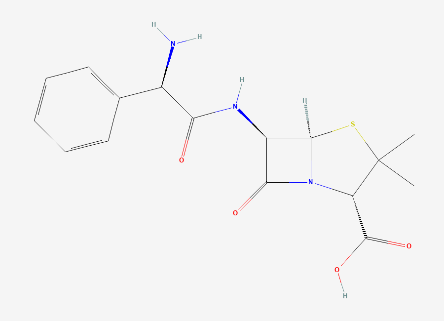 Two-dimensional chemical structure of Ampicillin