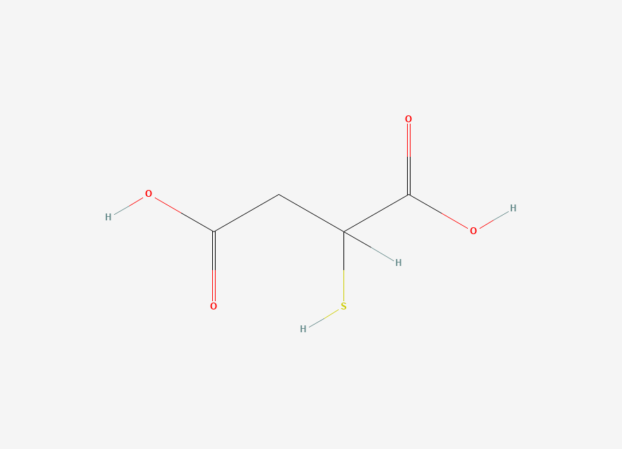 Two-dimensional chemical structure of (+-)-Mercaptosuccinic acid