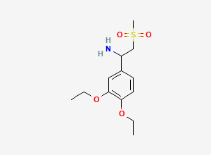 Two-dimensional chemical structure of 1-(3,4-diethoxyphenyl)-2-methylsulfonylethanamine