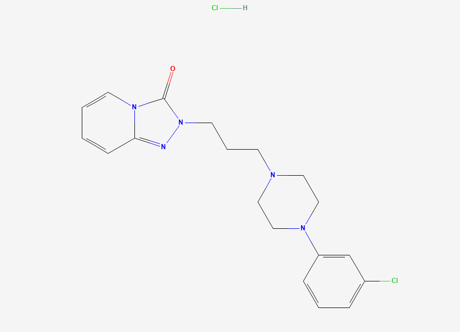 Two-dimensional chemical structure of Trazodone hydrochloride CRS (Y0002269), CAS 25332-39-2
