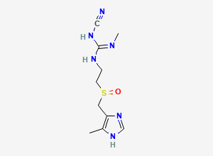 Two-dimensional chemical structure of Cimetidine EP Impurity E / Cimetidine Sulfoxide, CAS 54237-72-8