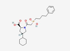 Two-dimensional chemical structure of Fosinopril EP Impurity A/ Fosinopril Related Compound A/ Fosinopril Diacid/ Fosinoprilat/ Fosinopril In-house Impurity B, CAS 95399-71-6