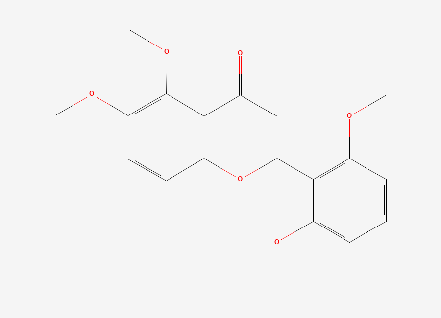 Two-dimensional chemical structure of 2-(2,6-Dimethoxyphenyl)-5,6-dimethoxy-4H-1-benzopyran-4-one