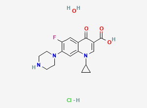 Two-dimensional chemical structure of Ciprofloxacin hydrochloride for peak identification CRS (Y0000199), CAS 86393-32-0