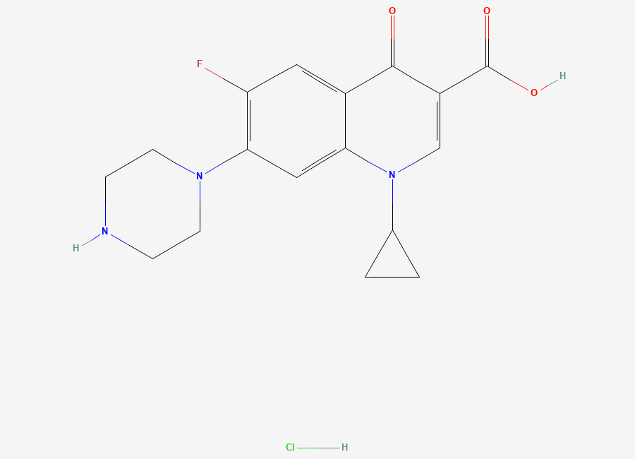 Two-dimensional chemical structure of Ciprofloxacin Hydrochloride