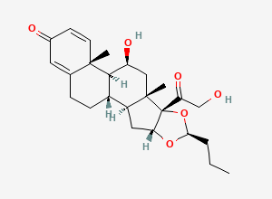 Two-dimensional chemical structure of Budesonide (22S)-Isomer/ Budesonide Epimer A/ (22S)-Budesonide, CAS 51372-28-2