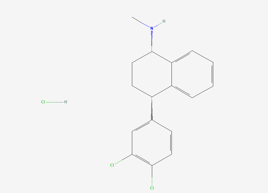 Two-dimensional chemical structure of Sertraline Hydrochloride, CAS 79559-97-0