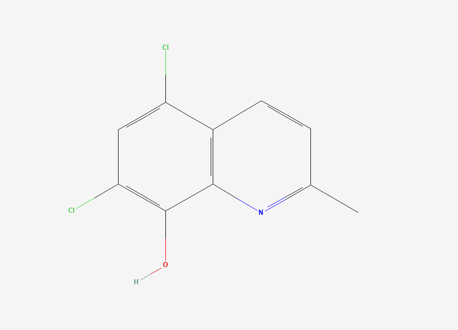 Two-dimensional chemical structure of Chlorquinaldol, CAS 72-80-0