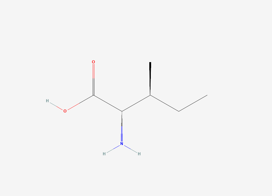Two-dimensional chemical structure of L-Isoleucine, CAS 73-32-5