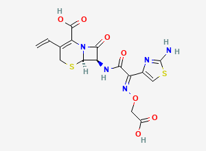 Two-dimensional chemical structure of Cefixime EP Impurity D/ Cefixime E-Isomer, CAS 97164-56-2