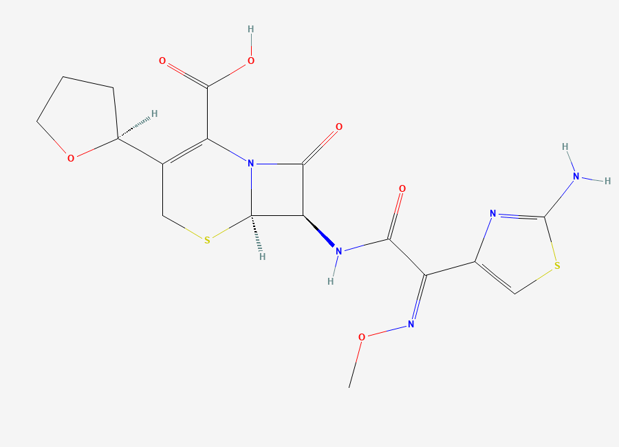 Two-dimensional chemical structure of Cefovecin