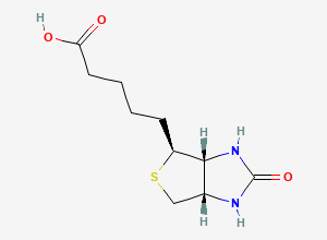 Two-dimensional chemical structure of 5-[(3aR,4S,6aS)-2-oxo-hexahydro-1H-thieno[3,4-d]imidazol-4-yl]pentanoic acid