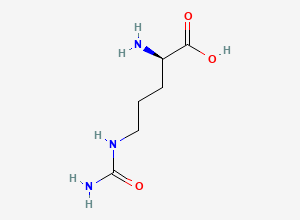 Two-dimensional chemical structure of (2R)-2-amino-5-(carbamoylamino)pentanoic acid
