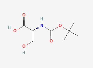 Two-dimensional chemical structure of (R)-2-tert-butoxycarbonylamino-3-hydroxy propionic acid