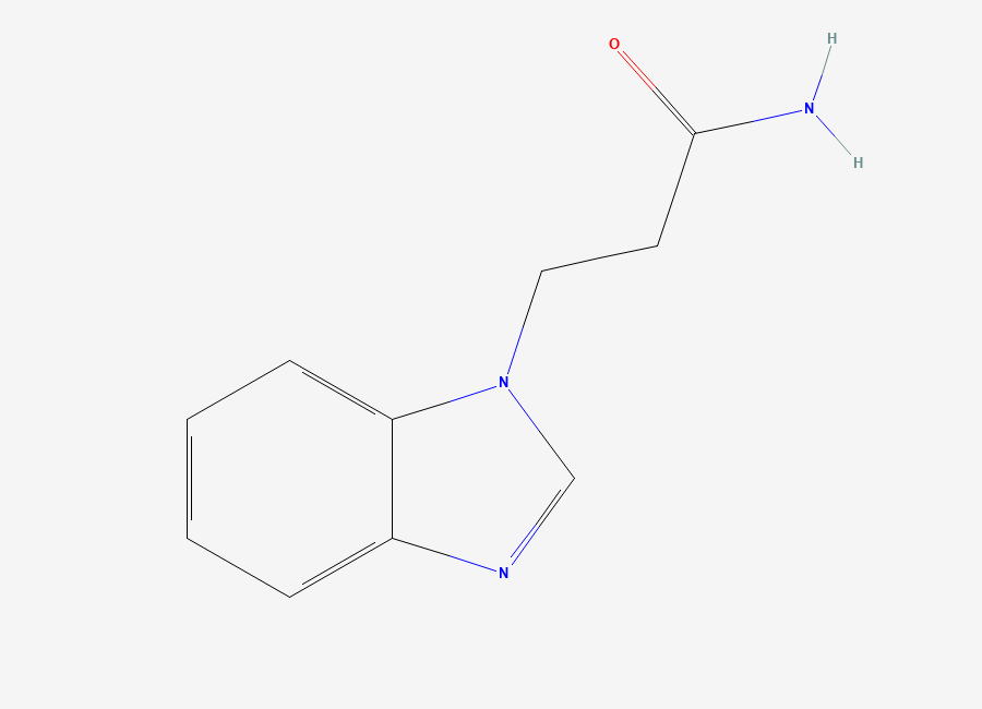 Two-dimensional chemical structure of 3-(1H-benzimidazol-1-yl)propanamide