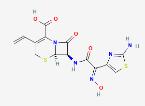 Two-dimensional chemical structure of (E)-Cefdinir, CAS 178601-88-2