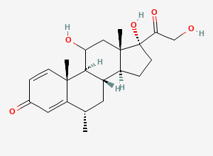Two-dimensional chemical structure of (6S,8S,9S,10R,13S,14S,17R)-11,17-dihydroxy-17-(2-hydroxyacetyl)-6,10,13-trimethyl-7,8,9,11,12,14,15,16-octahydro-6H-cyclopenta[a]phenanthren-3-one