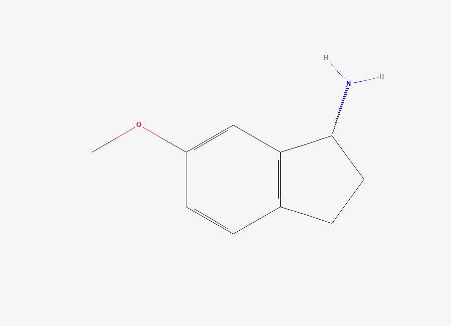 Two-dimensional chemical structure of (R)-6-Methoxy-2,3-dihydro-1H-inden-1-amine