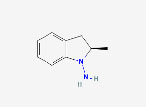 Two-dimensional chemical structure of (2R)-2-methyl-2,3-dihydroindol-1-amine